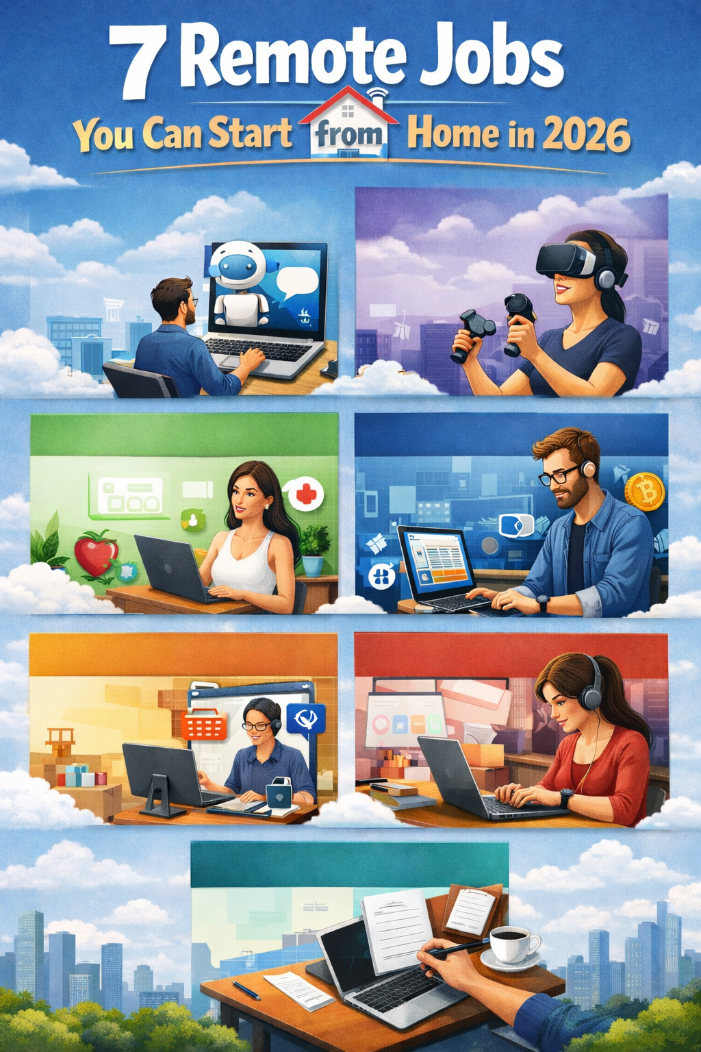 “Work from home setup representing remote jobs opportunities in 2026.”